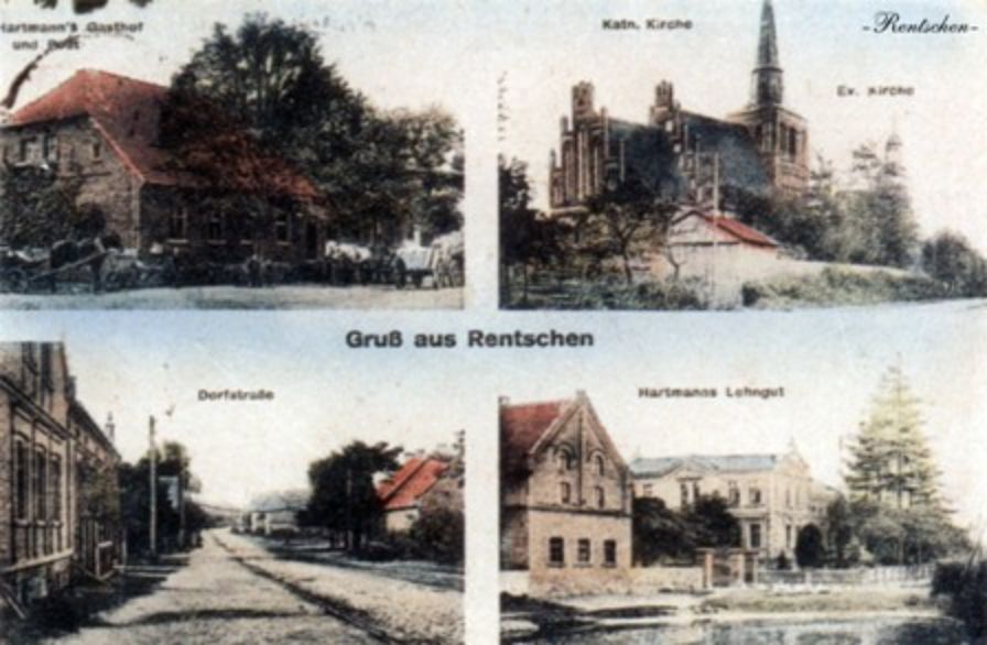 Radoszyn przed rokiem 1945 r. Karta pocztowa pochodzi ze zbiorów Mirosława Olczaka