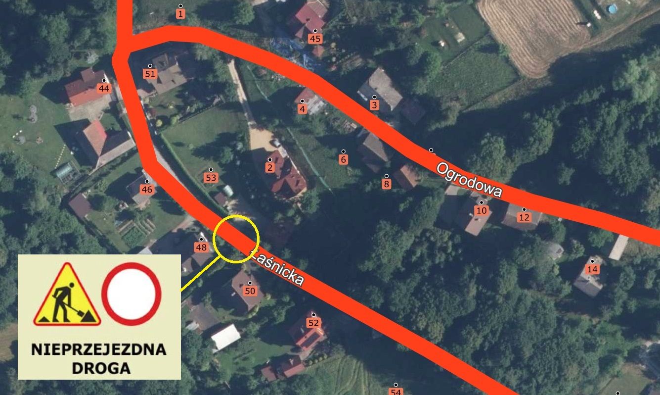 Remont na ul. Łaśnickiej w Lanckoronie