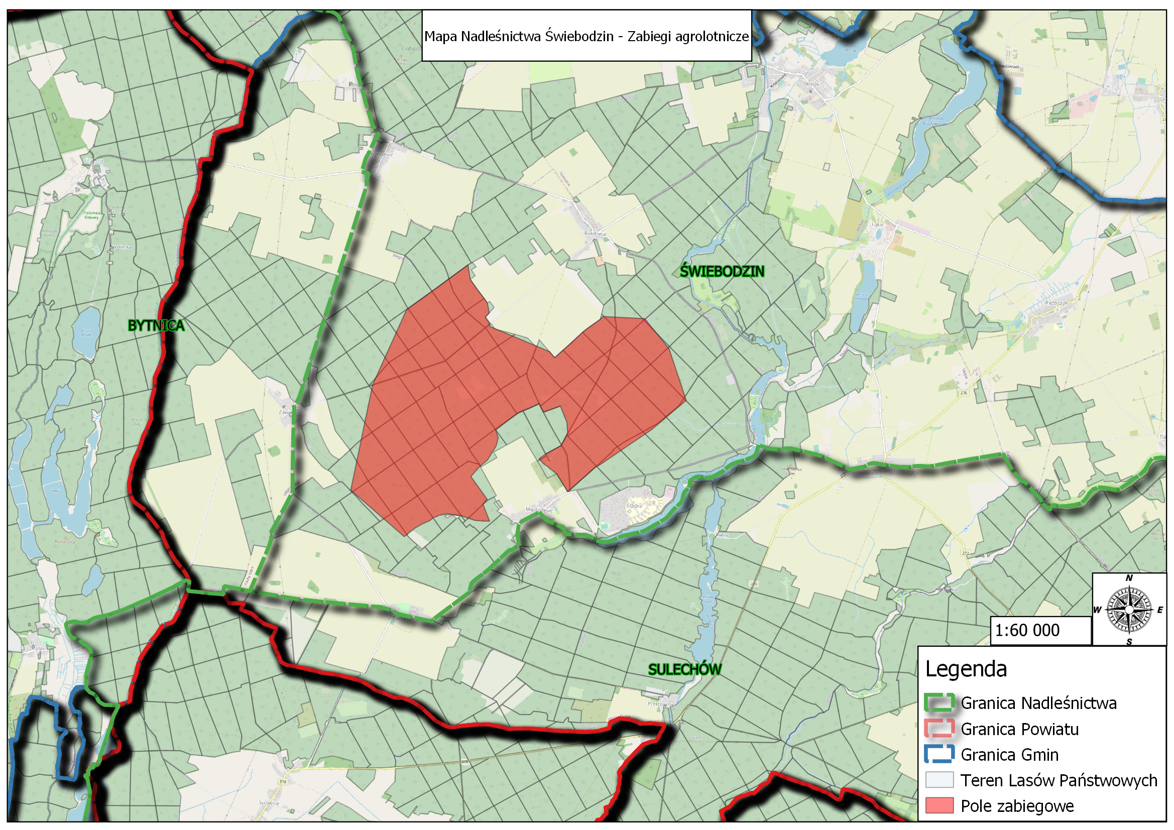 Mapa Zabiegów Nadleśnictwa Świebodzin AGRO 2023