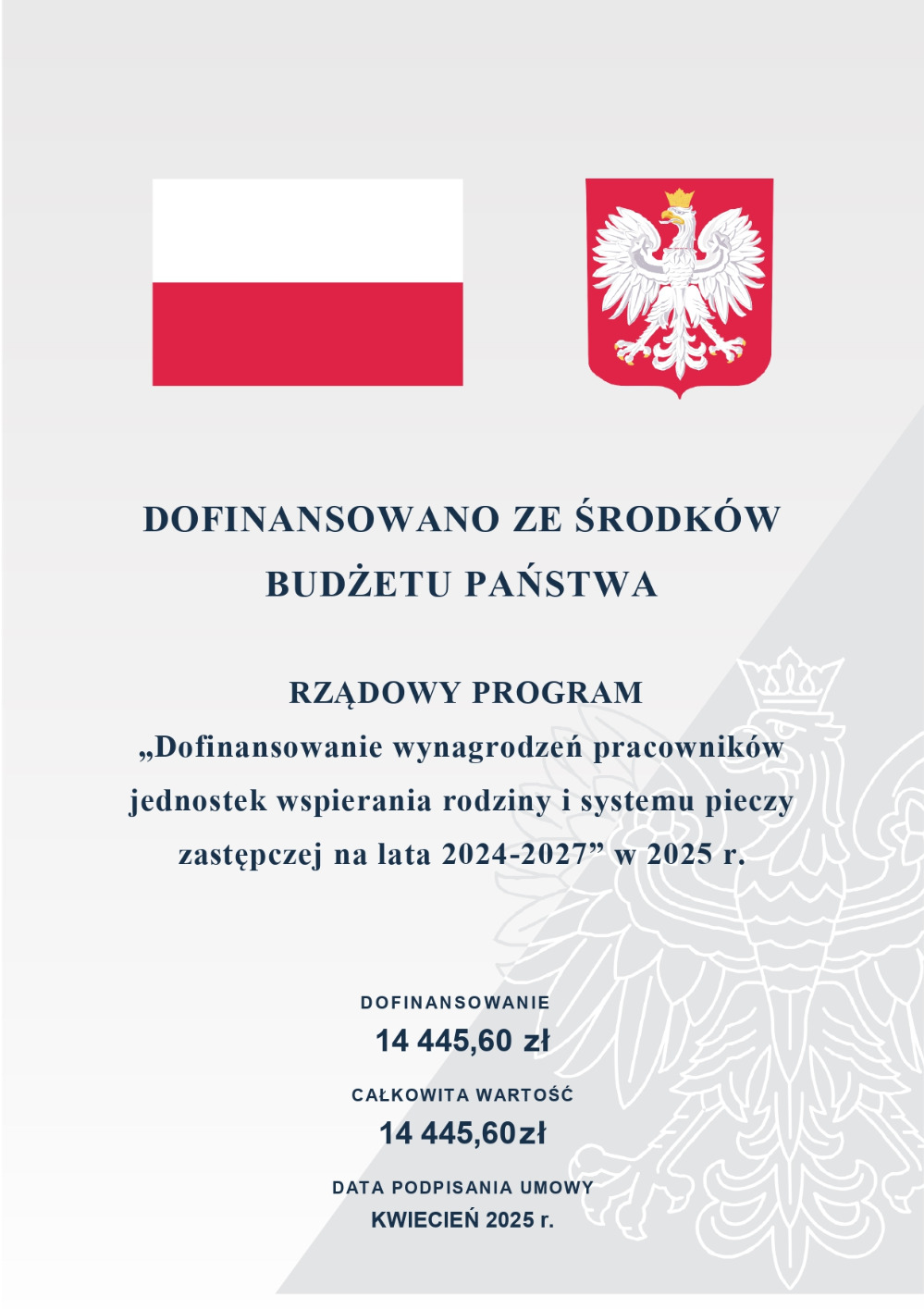 Plakat informacyjny wspieranie rodziny i systemu pieczy