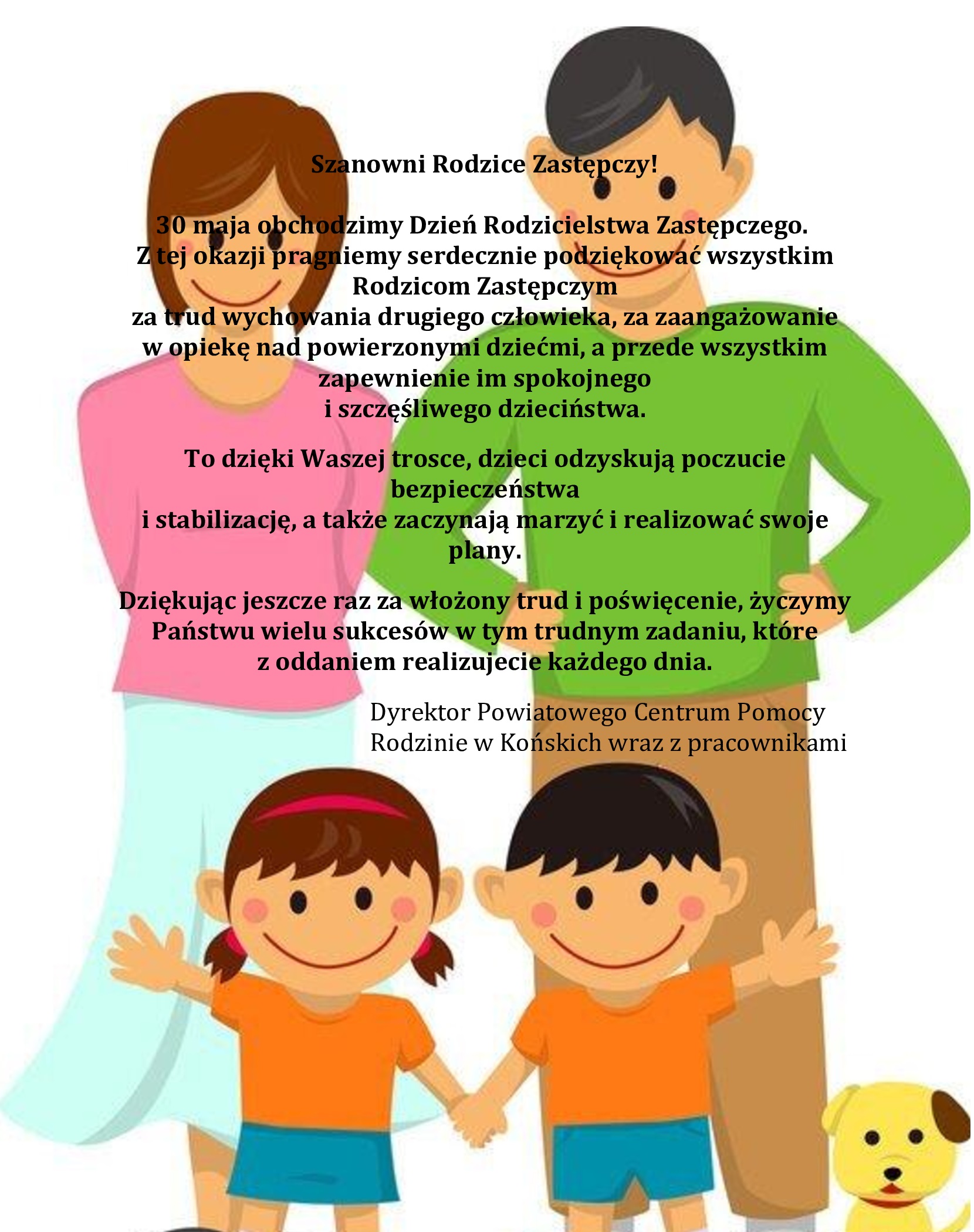 Życzenia z okazji Dnia Rodzicielstwa Zastępczego