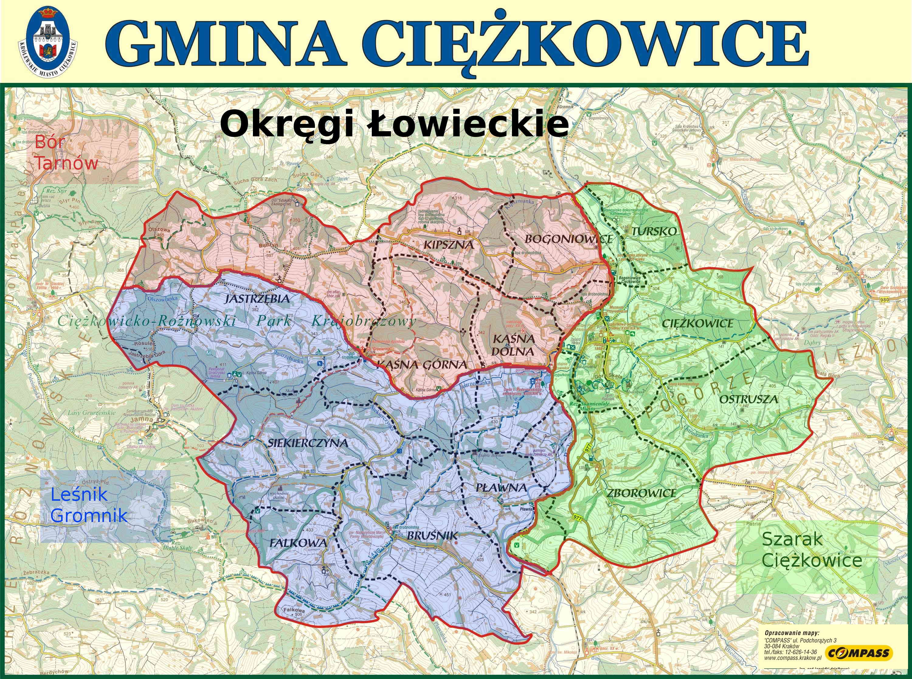 Okręgi łowieckie w Gminie Ciężkowice