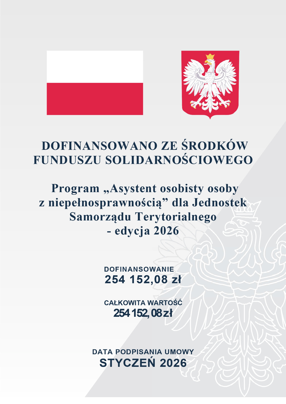 Podpisanie umowy w ramach programu „Asystent osobisty osoby z niepełnosprawnością"