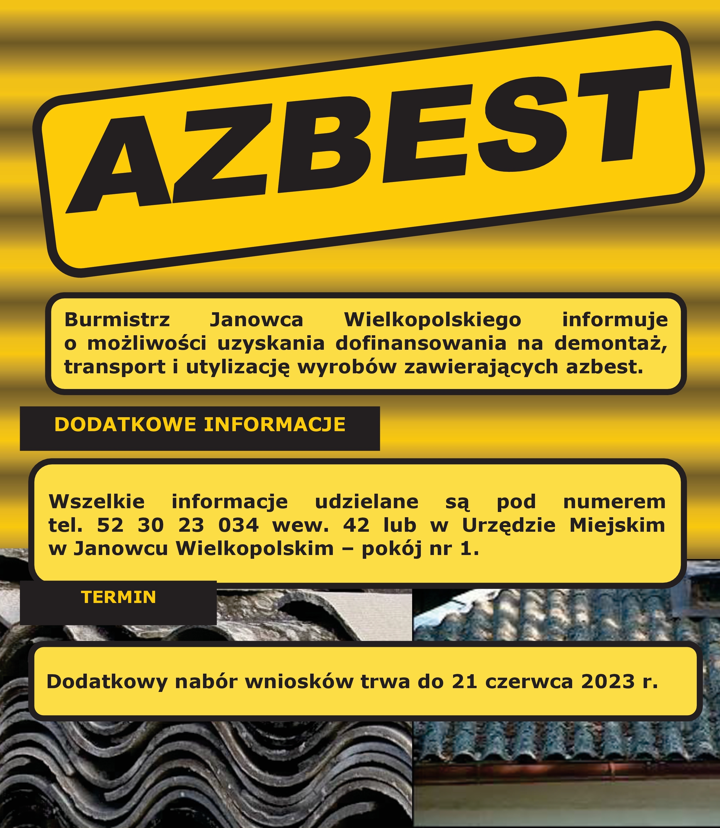 AZBEST - informacja Burmistrza Janowca Wielkopolskiego