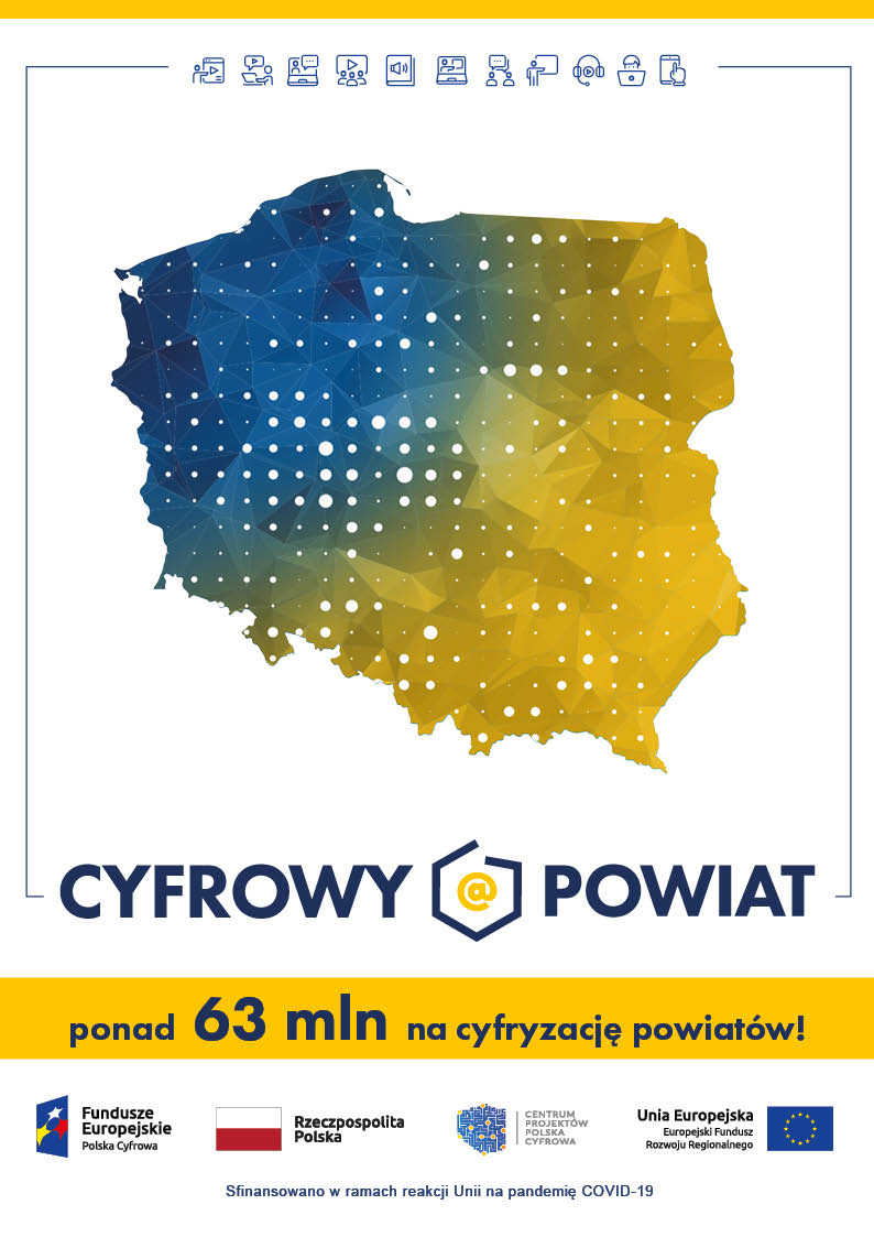 Plakat promocyjny Projektu "Cyfrowy Powiat"