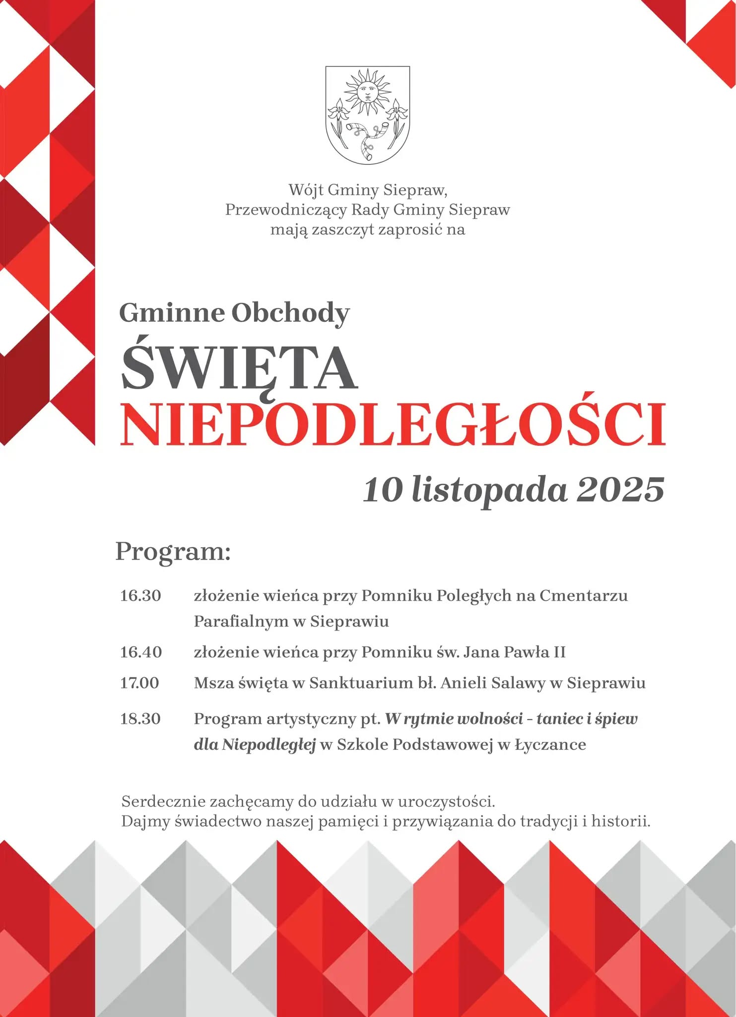 Plakat Gminnych Obchodów Święta Niepodległości 2025