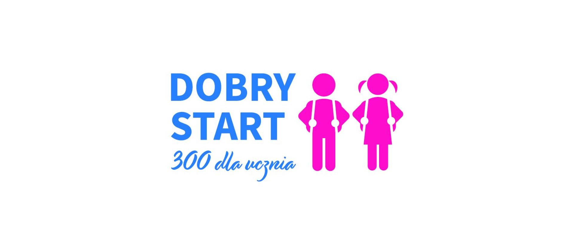 Napis Dobry start z symbolami uszniów