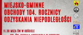 Miejsko - Gminne obchody 104. rocznicy odzyskania Niepodległości 