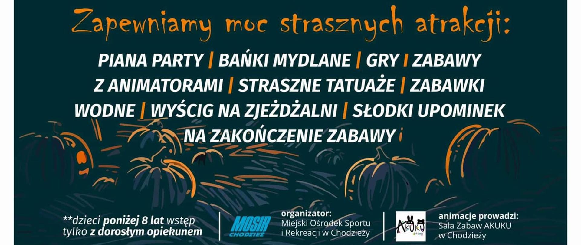 plakat Halloween Pool Party na chodzieskim basenie 