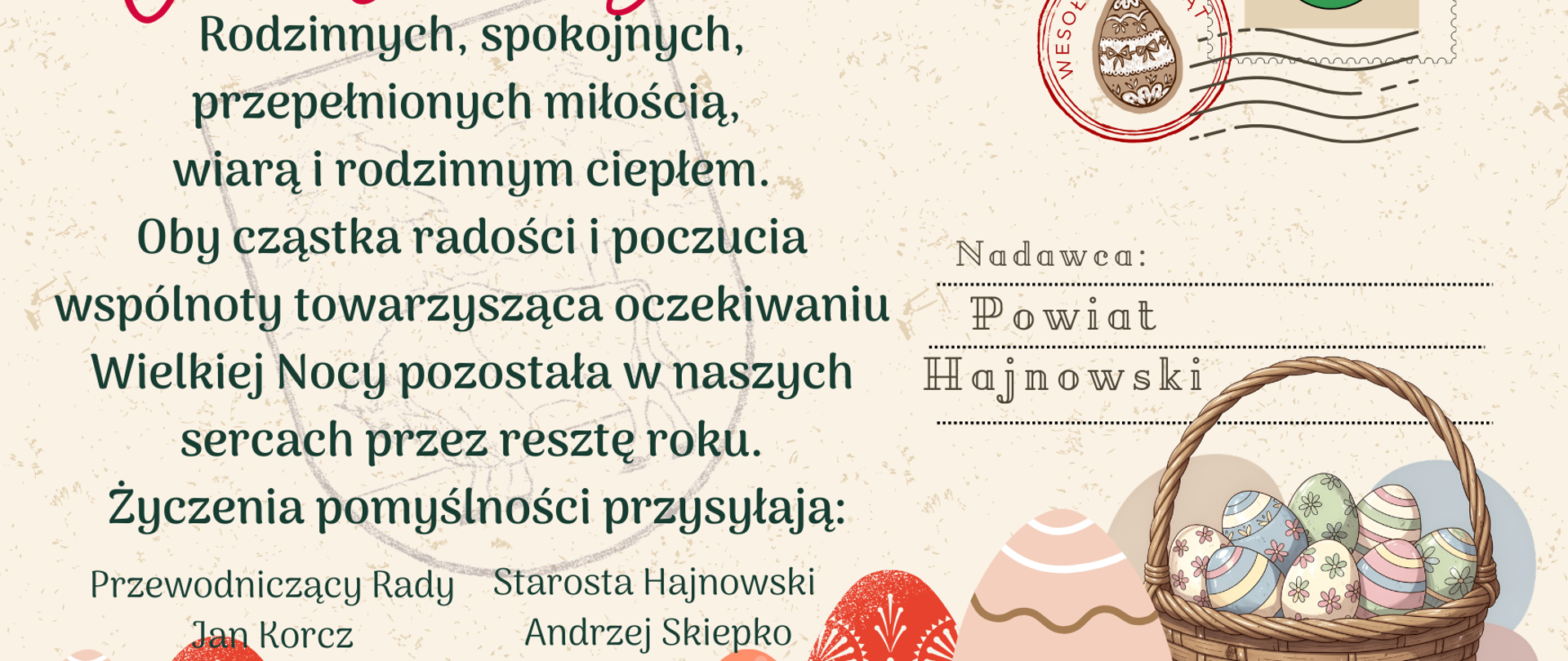 Wesołych świąt! Na tle kartki pocztowej umieszczono życzenia, zawarte w artykule