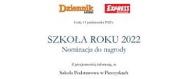 Nominacja do nagrody SZKOŁA ROKU 2022