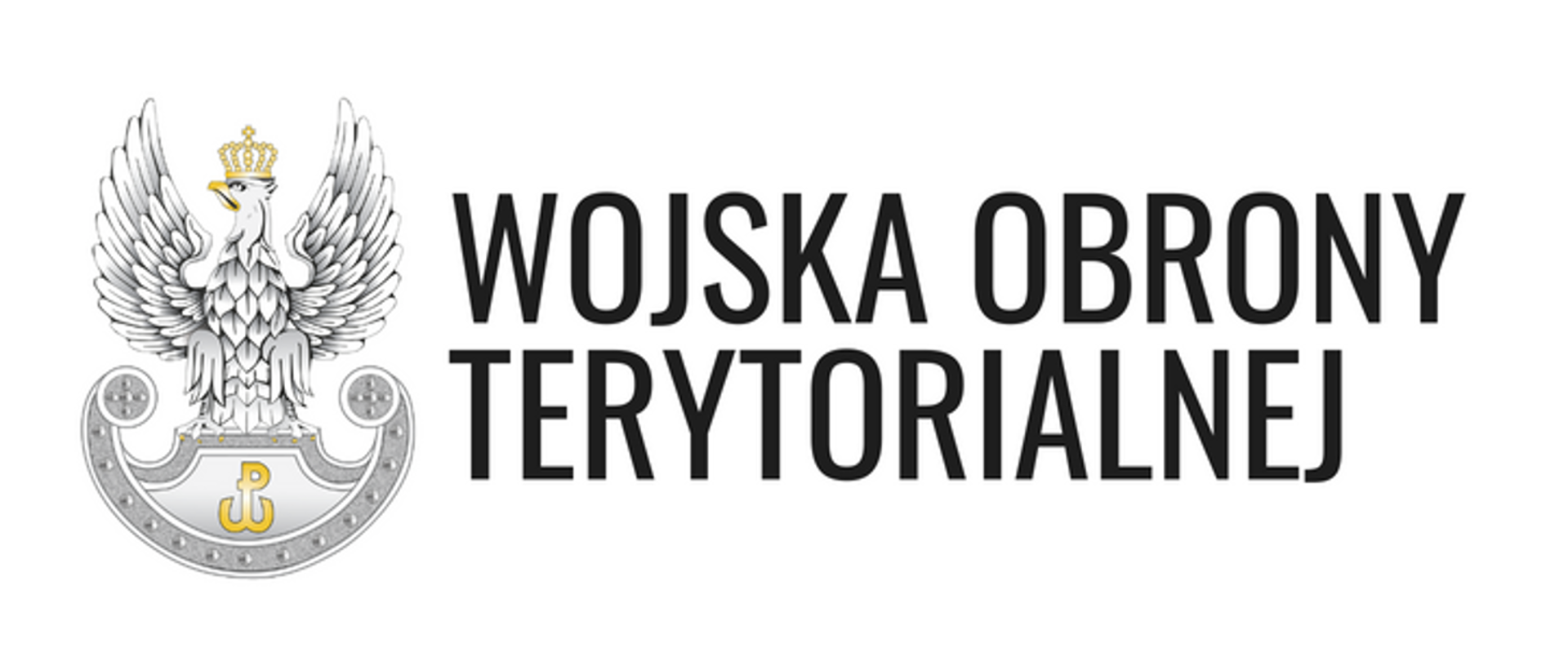 WOT. Orzeł wojskowy z symbolem Polskiego Państwa Podziemnego (złota litera P w kształcie kotwicy). Napis Wojska Obrony Terytorialnej