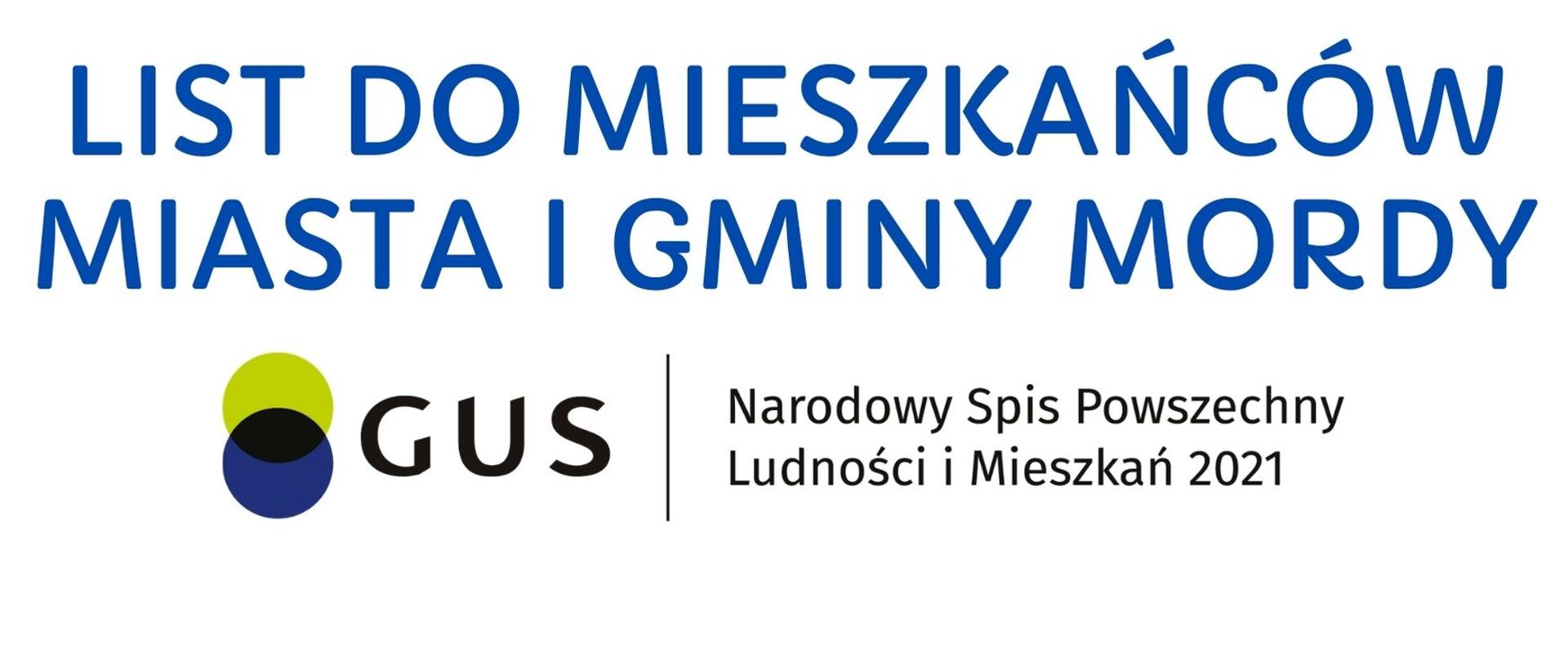 List do mieszkańców miasta i gminy Mordy.GUS Narodowy Spis Powszechny Ludności i Mieszkań 2021 