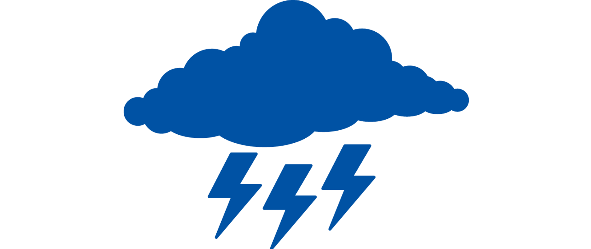 Niebieska ikona symbolizująca chmurę z piorunami 