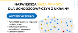 Zdjęcie przedstawia grafikę z mapą Polski oraz napisem "Mapuj Pomoc"