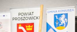 Popiersie gen. bryg. Bolesława Michała Nieczui- Ostrowskiego na fladze narodowej prezentowana na sztaludze, w tle roll- up organizatorów