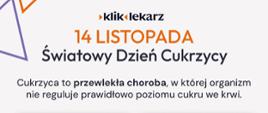 Grafika z informacjami o Światowym Dniu Cukrzycy