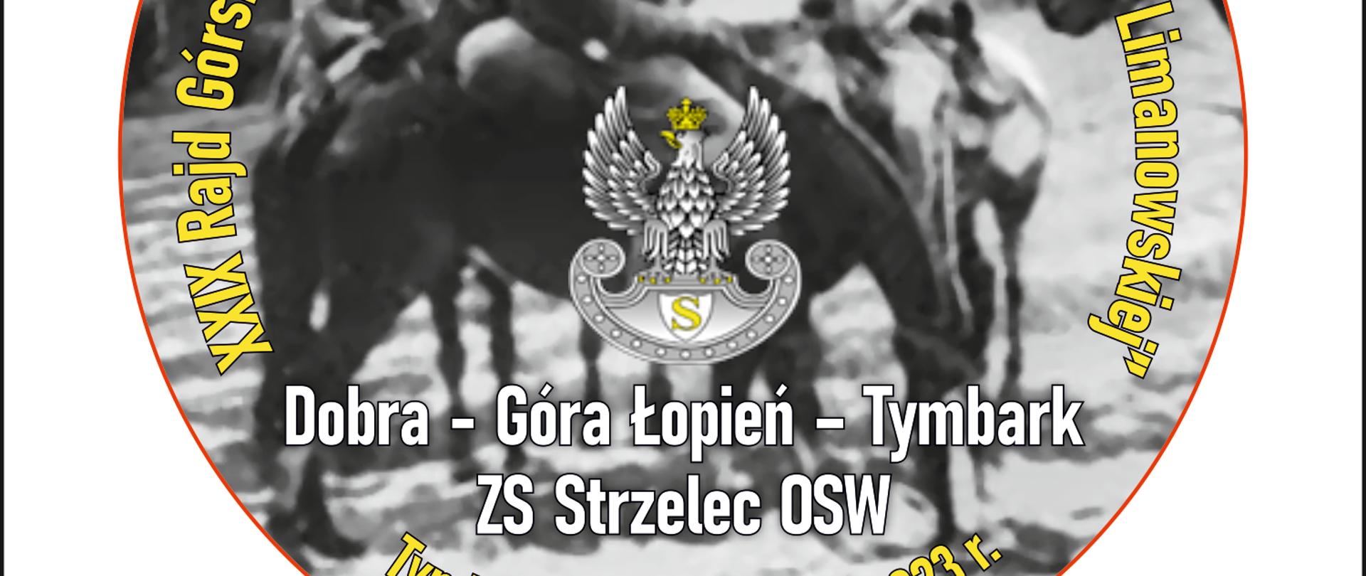 Logo XXIX Rajdu Górskiego "Szlakiem Walk Legionów Polskich na Ziemi Limanowskiej"