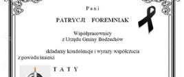 Kondolencje dla Patrycji Foremniak