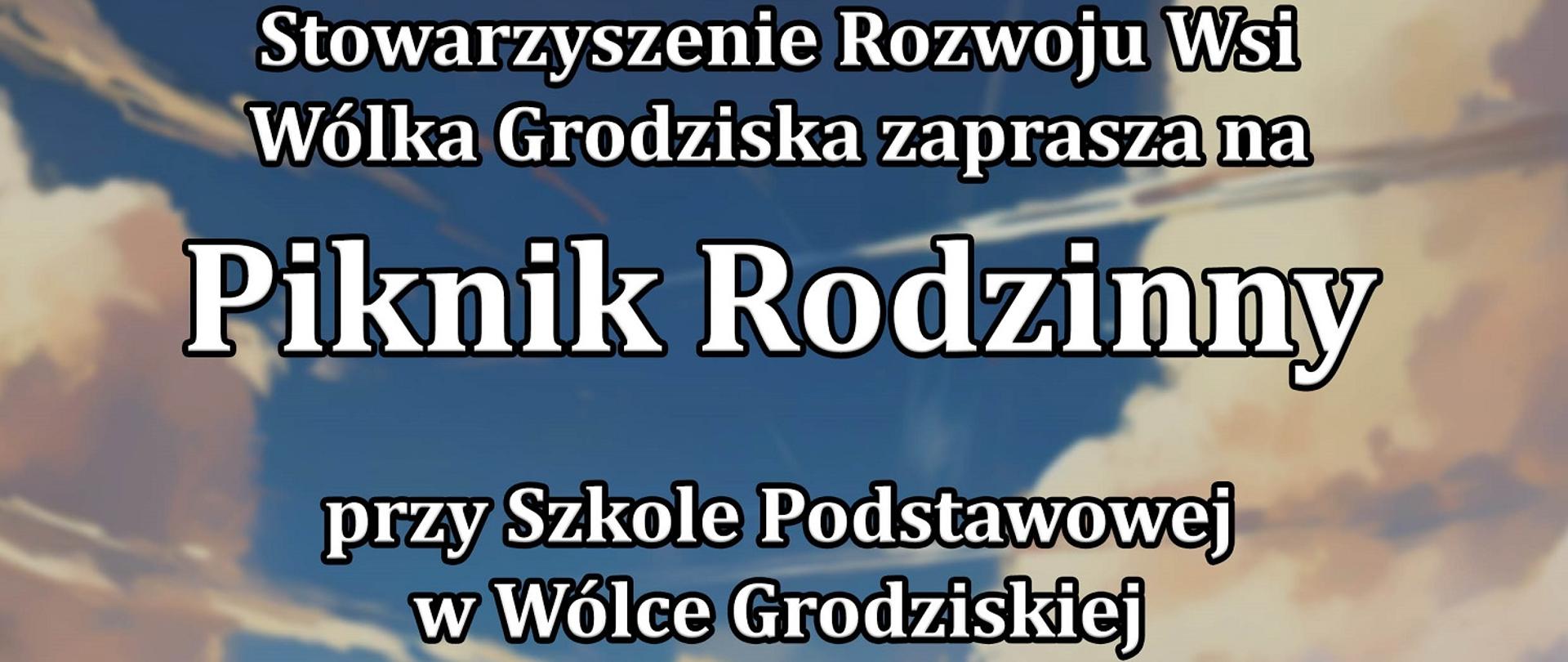 białe litery na tle zdjęcia idących przed siebie żołnierzy, zaproszenie na piknik rodzinny 