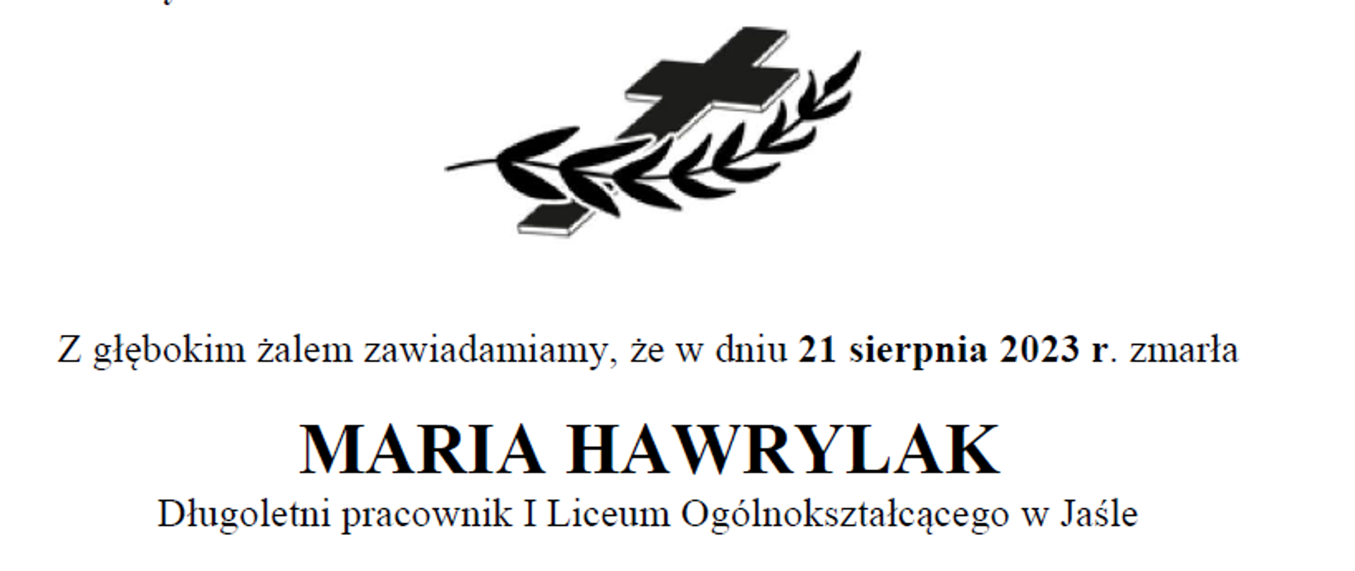 Klepsydra ŚP. Marii Hawrylak