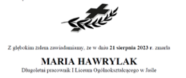 Klepsydra ŚP. Marii Hawrylak