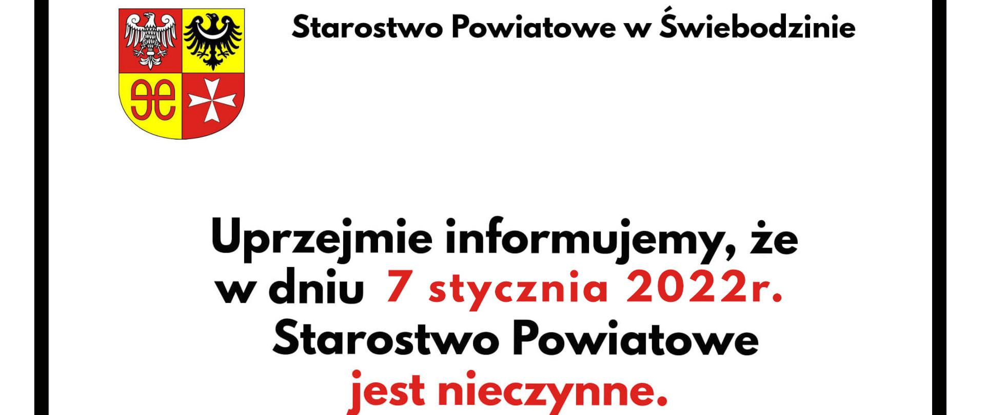 informacja o zamknięciu urzedu