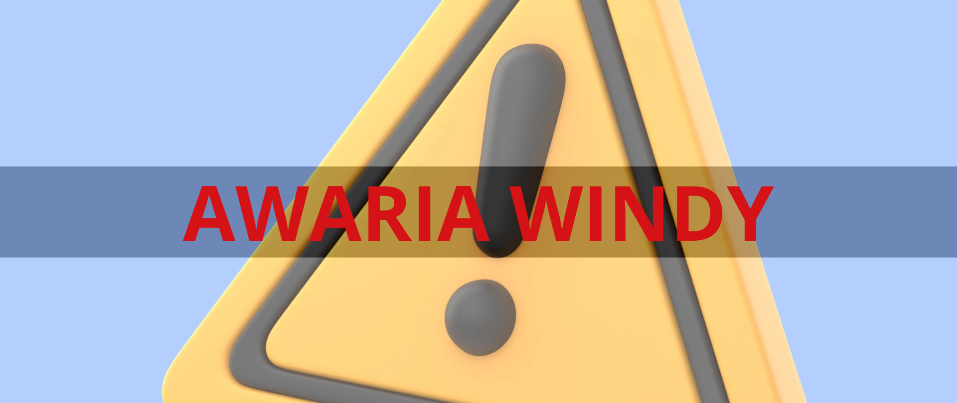Grafika przedstawiająca symbol wykrzyknika oraz napis awaria windy
