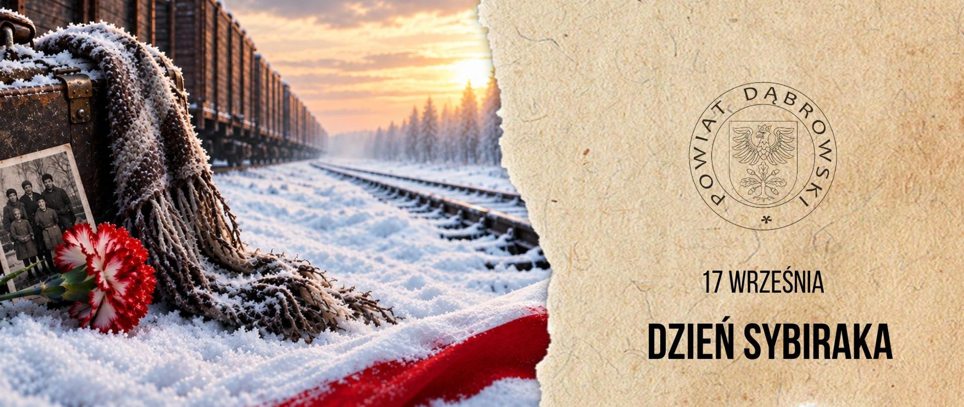 Grafika z napisem: 17 września Światowy Dzień Sybiraka