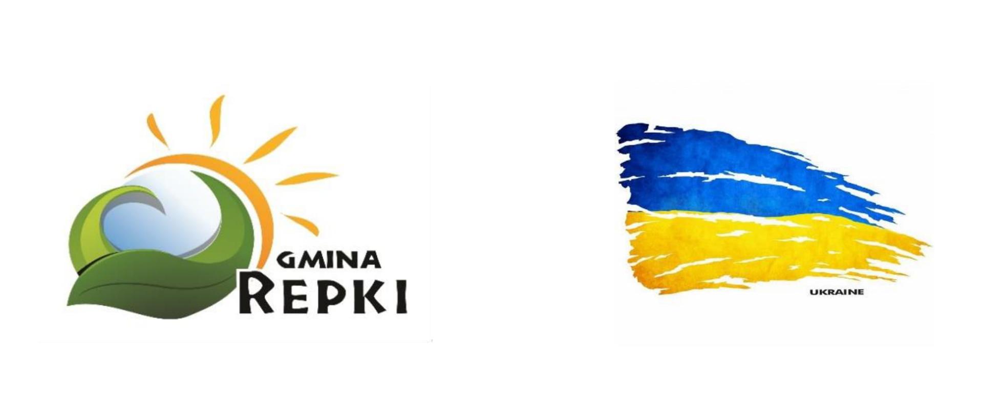 Logo Gminy Repki i flaga Ukrainy