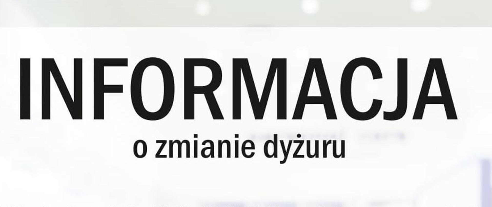 Zmiana apteki pełniącej dyżur 