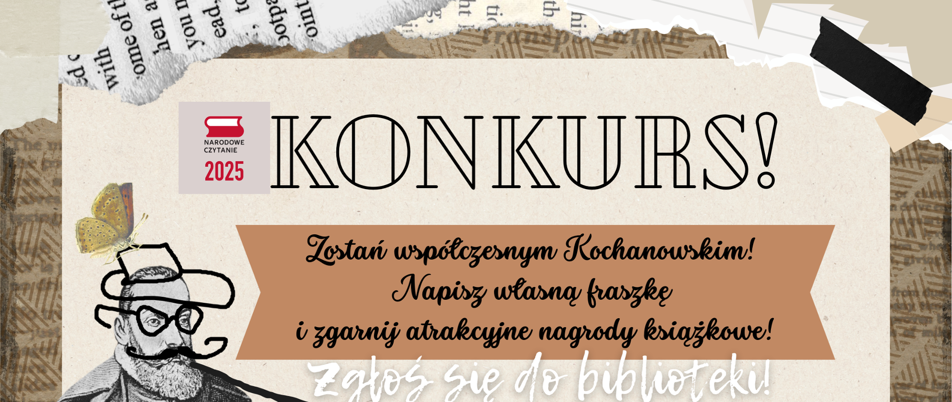 Plakat informacyjny dot. konkursu literackiego