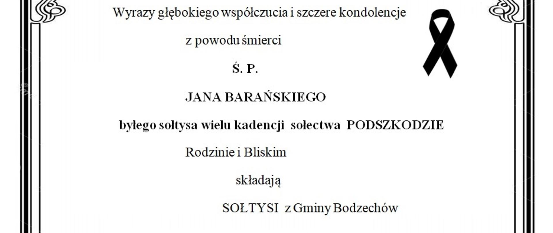 Kondolencje od Sołtysów z Gminy 