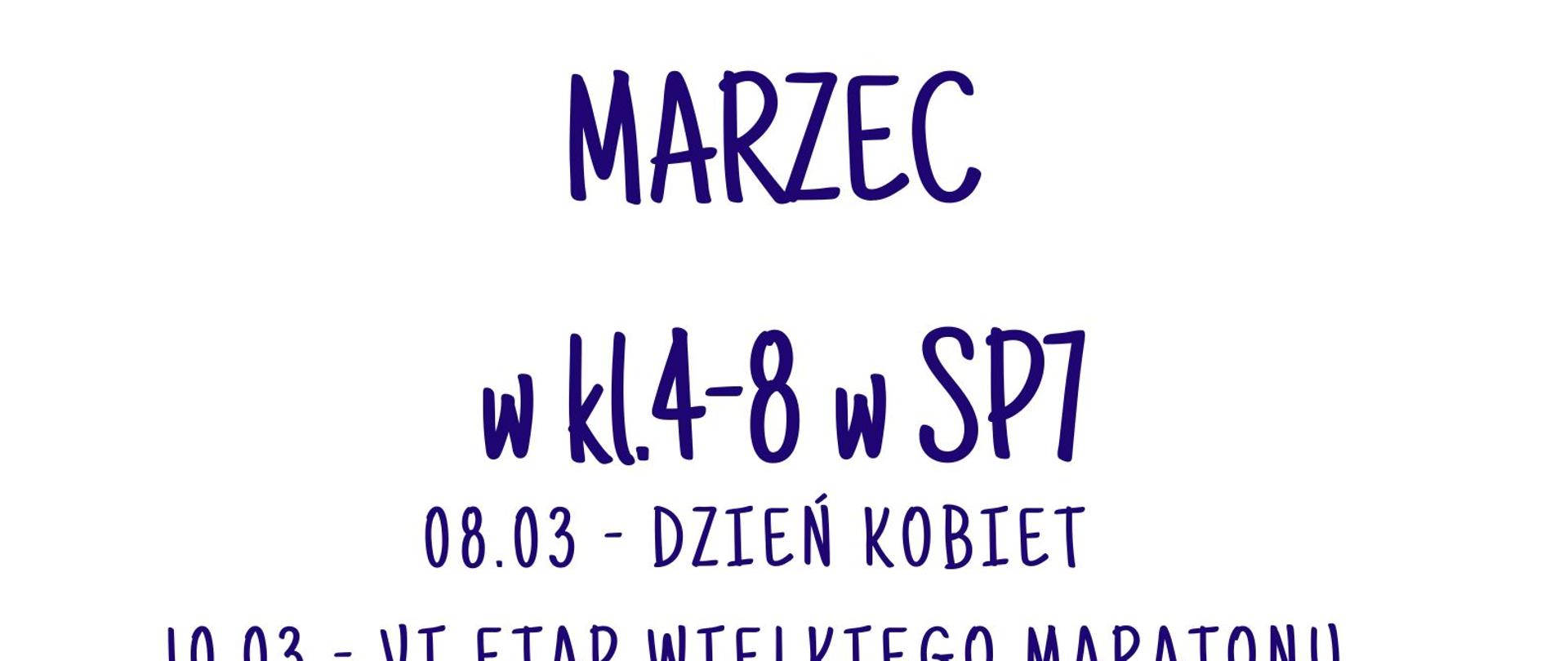 KALENDARZ WYDARZEŃ KL 4-8 MARZEC