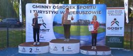 Ania na 3 miejscu podium w rzucie piłeczką palantową