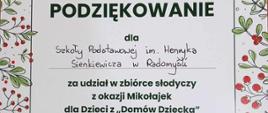 Akcja charytatywna- słodycze dla dzieci z domu dziecka