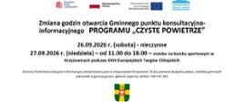 Zmiana godzin otwarcia punktu konsultacyjno-informacyjnego IX 2026