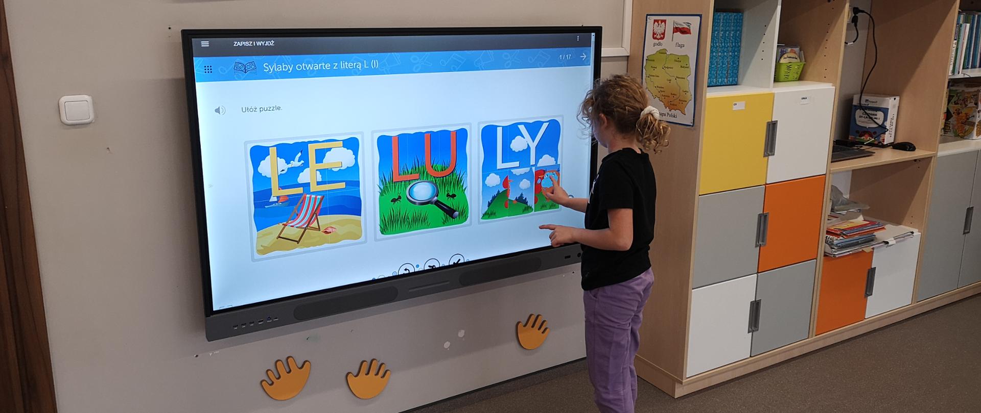 Zajęcia logopedyczne przy tablicy interaktywnej