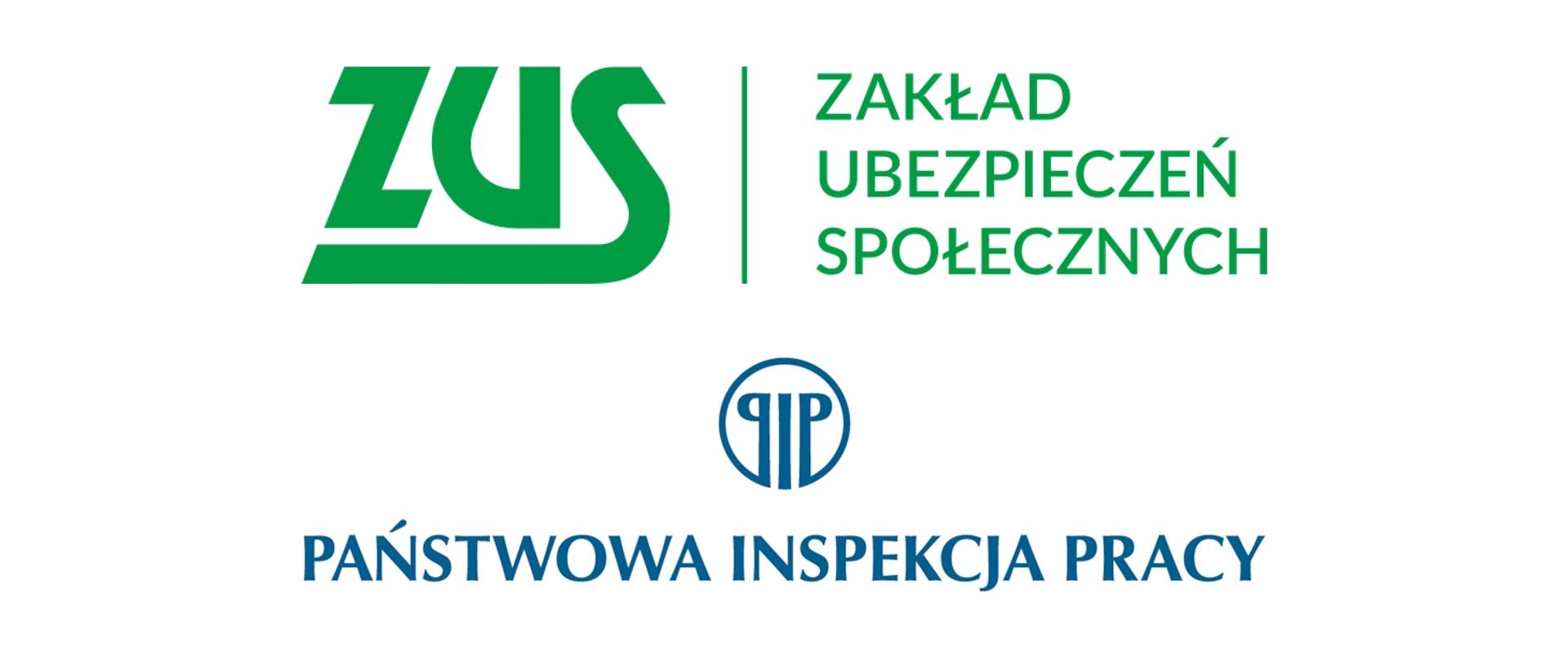 ZUS i PIP razem na dyżurze - logotypy