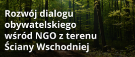 Trwa rekrutacja uczestników do projektu pn. „Rozwój dialogu obywatelskiego wśród NGO z terenu Ściany Wschodniej”
