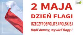 Flaga Rzeczypospolitej na tle nieba