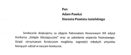 podziękowanie