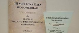 Wyróżnienie dla naszej szkoły - III Mielecka Gala Wolontariatu