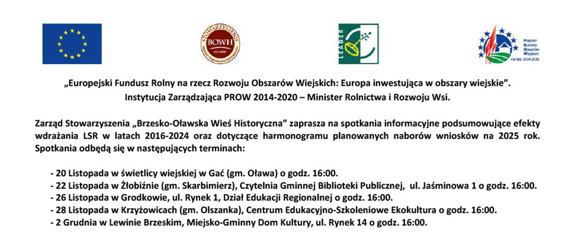 Zaproszenie na spotkania informacyjne dla mieszkańców