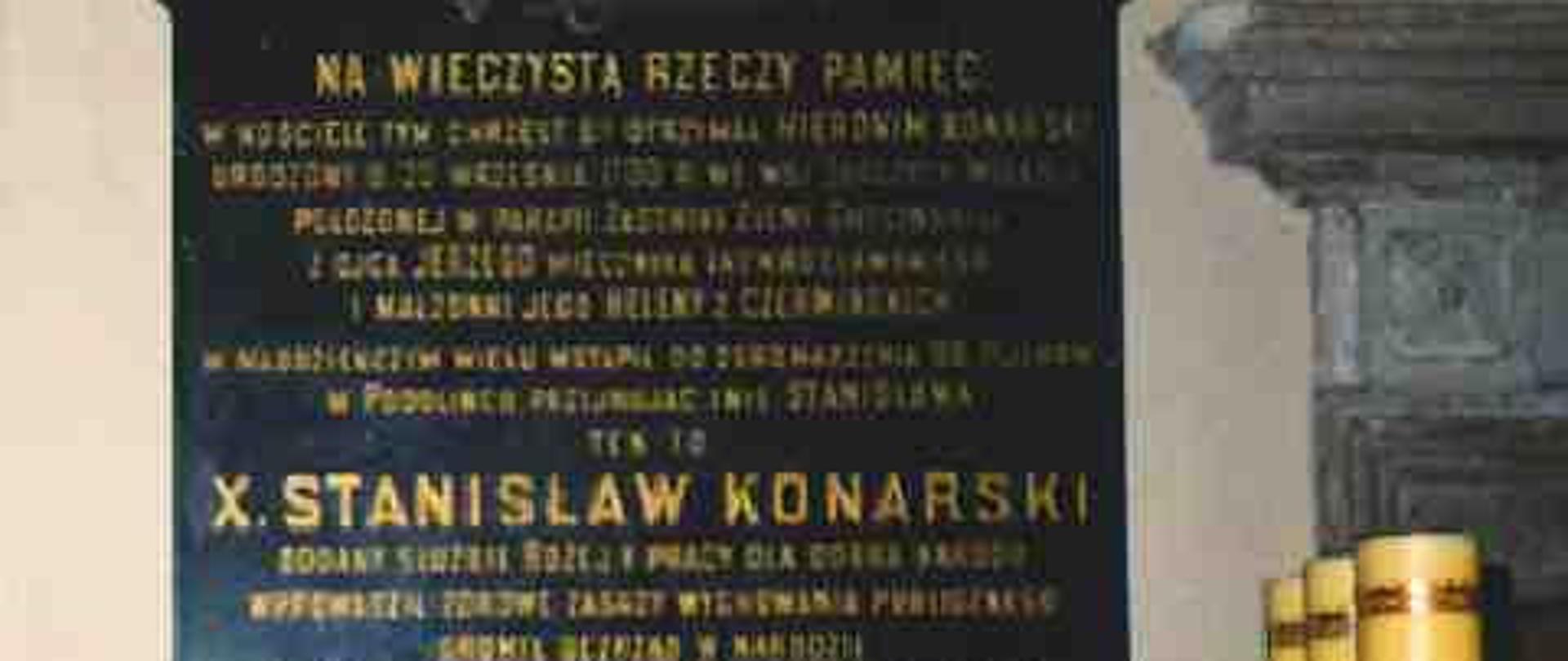 Tablica chrztu Księdza Stanisława Konarskiego