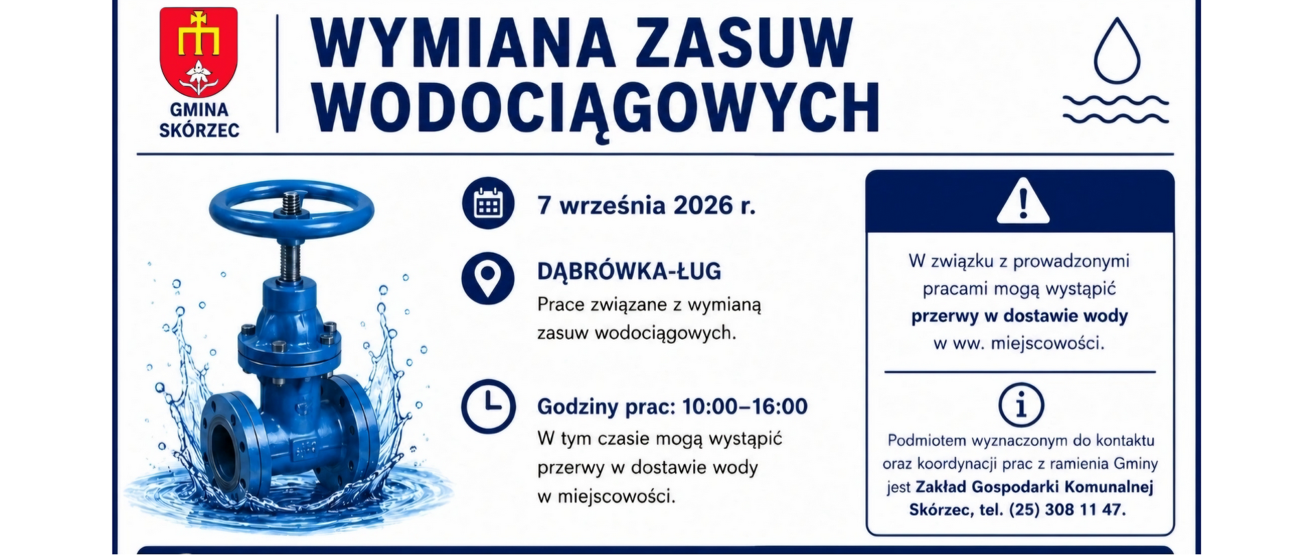 Wymiana zasuw Dąbrówka-Ług