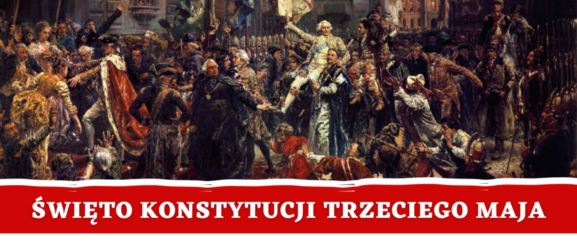 Plakat wydarzenia z programem, obraz Jana Matejki Święto Konstytucji 3 Maja
