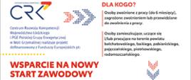 tekst "Wsparcie na nowy start zawodowy"