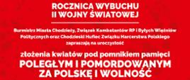 Plakat/zaproszenie do udziału w uroczystości z okazji rocznicy wybuchu II wojny światowej 