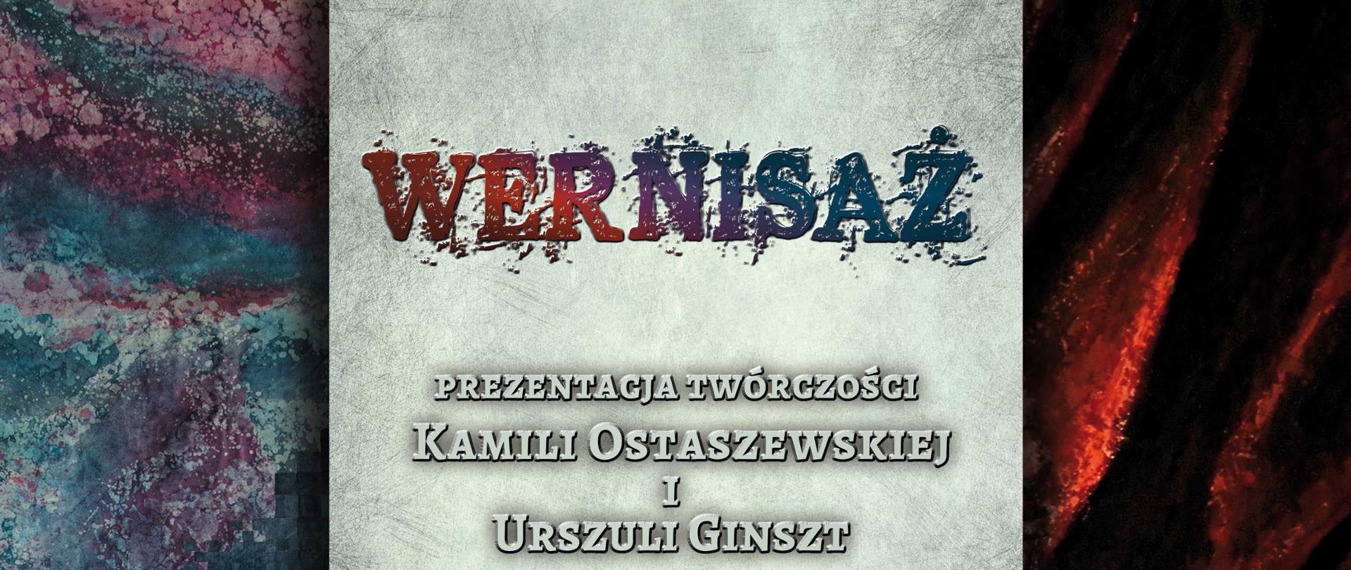Na szaro- czerwonym tle napisy organizacyjne, zawarte w artykule